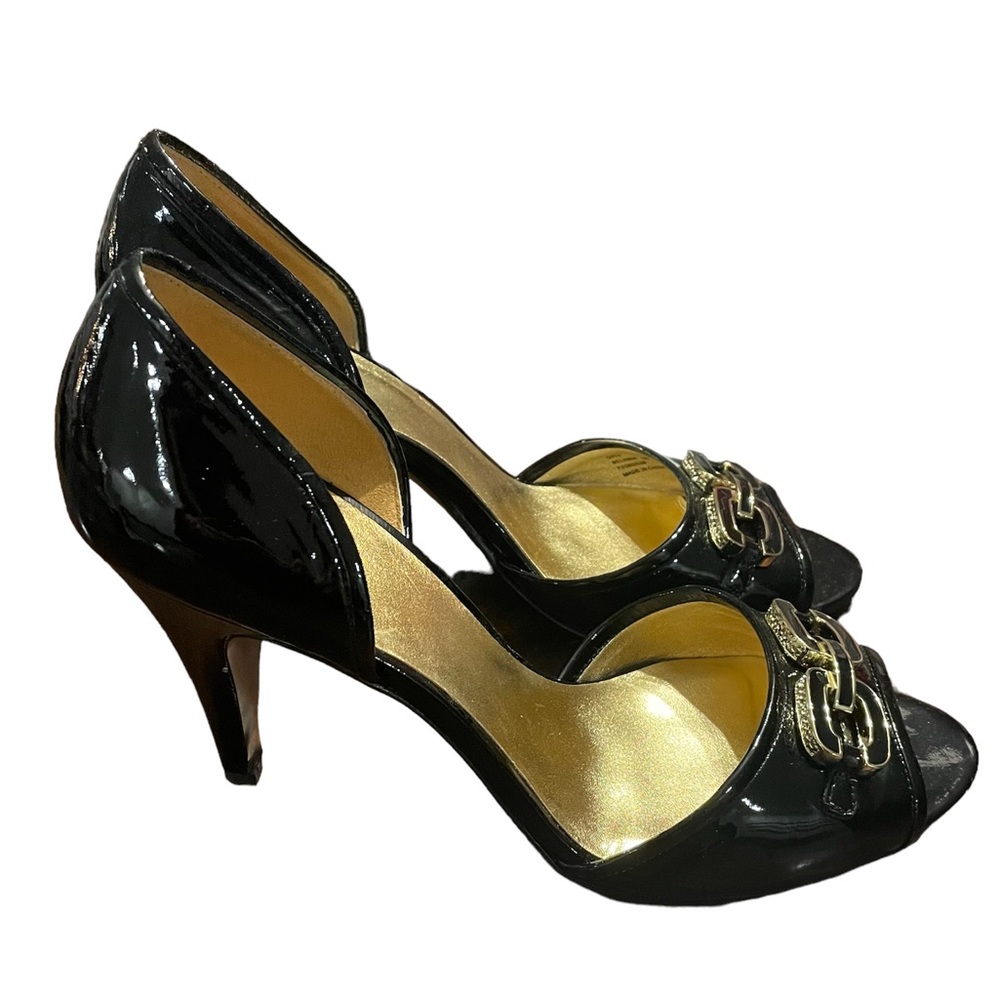 Coach Black Patent Heels Size 9 NIB